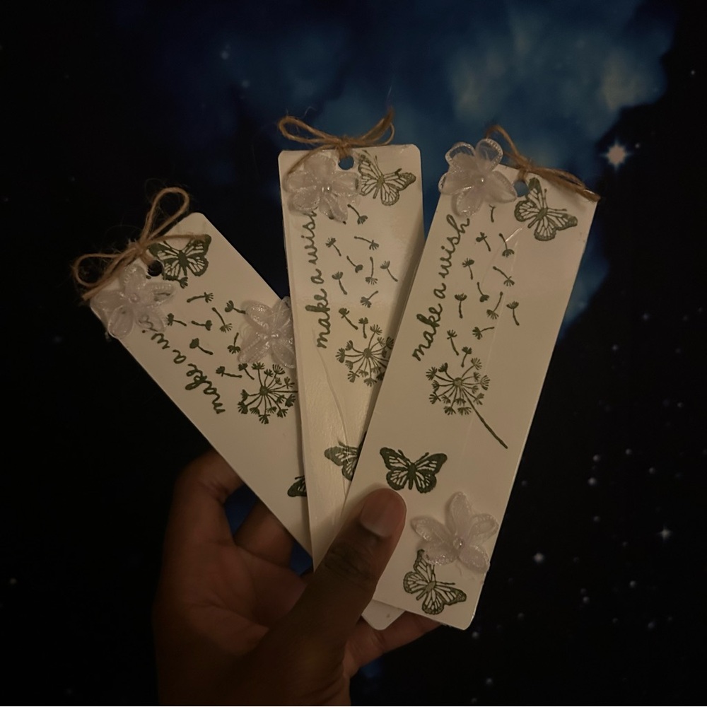 White Floral Bookmark